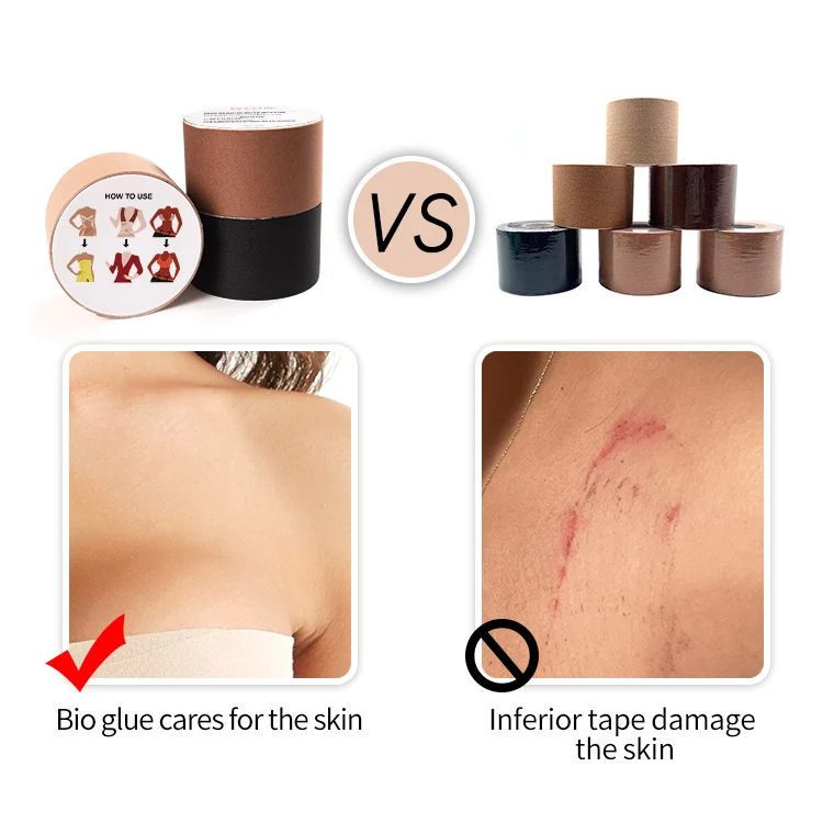 Bio Glue Push up Boob Tape Hypoallergenic Nipple Pasties Self Adhesive Breast Lift Tape Kinesiology Tape