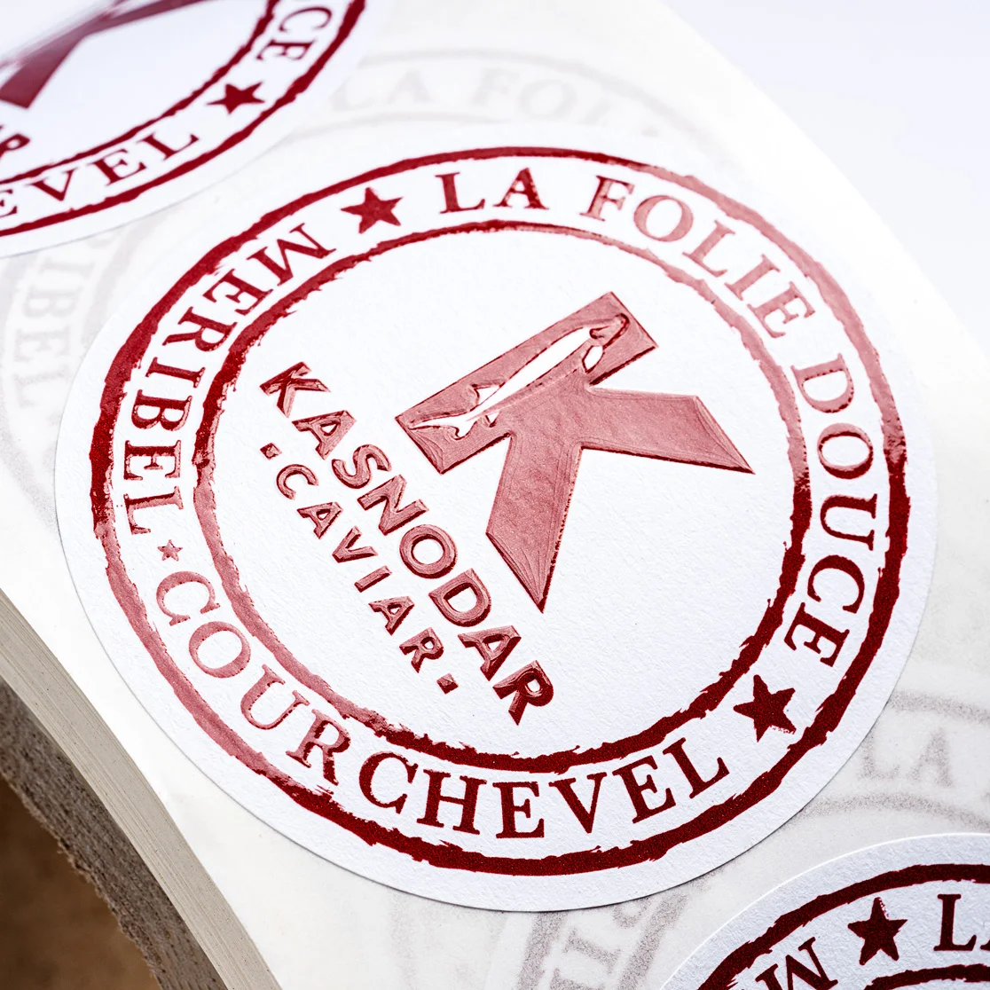 Custom Caviar Label Sticker - Waterproof & Luxury Textured