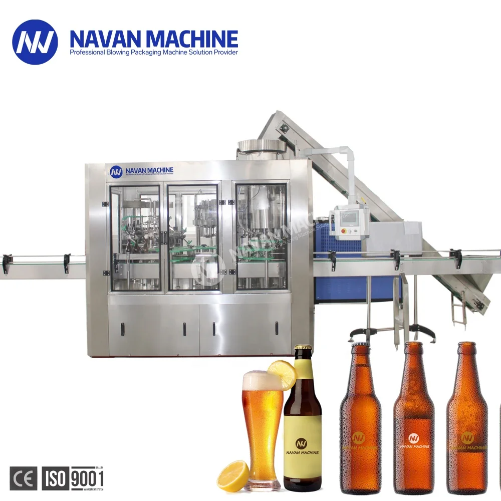 Factory Direct Sales Fully Automatic 3-in-1 Glass Bottle Beer Filling Machine