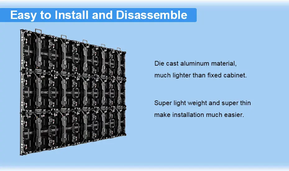 Outdoor Waterproof Modular Led Video Display Panels Tile Hanging Bar 500x500mm Foldable P3.91 P4.81 Led Screen