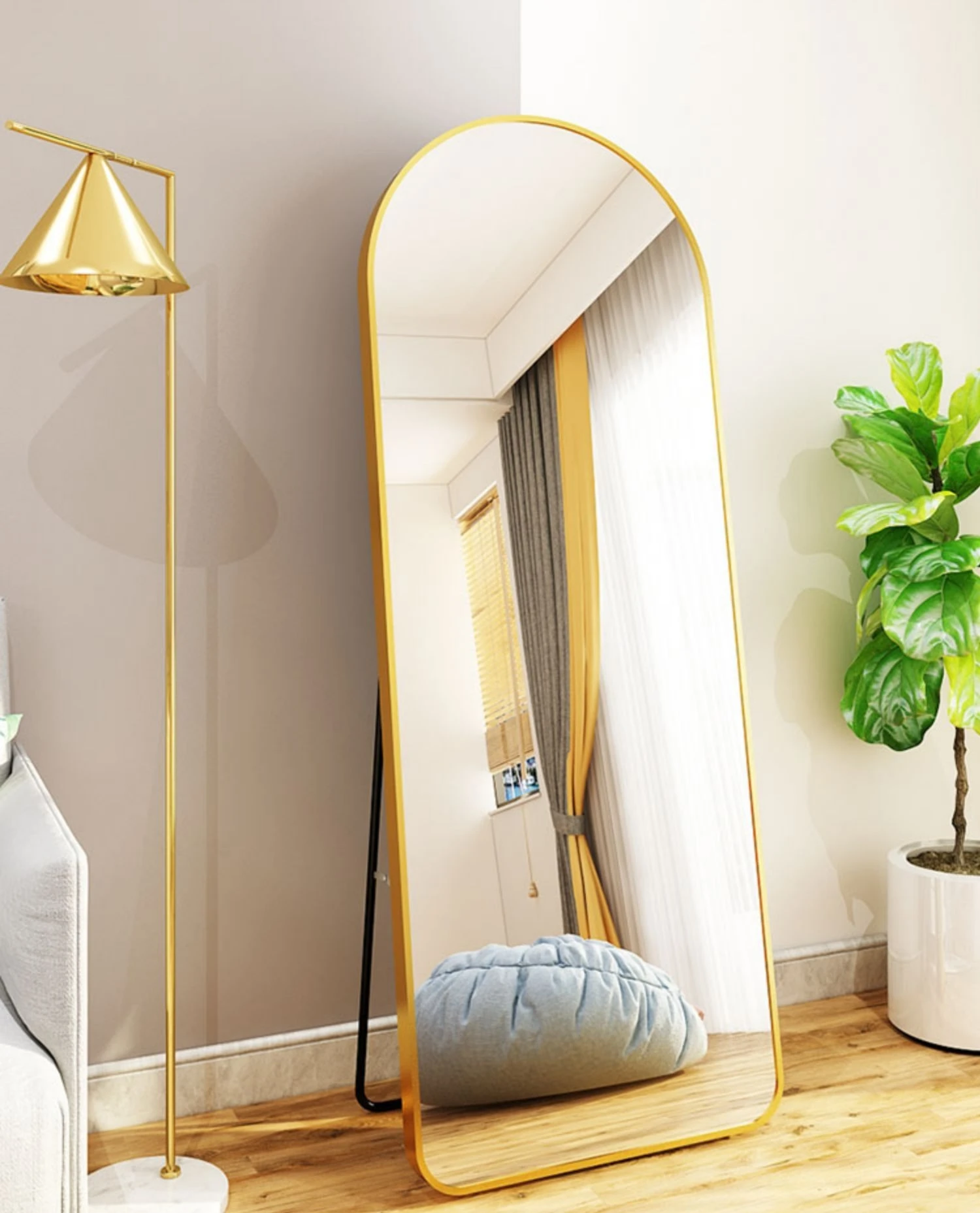 Big Long Wall Mount Mirror Large Full Body Arch Floor Stand Dressing Mirrors for Clothing Store Long Mirror with Stand