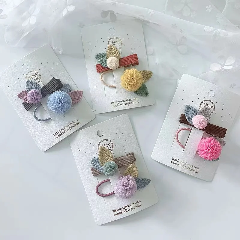 Красивые заколки для волос для девочек милые кружевные шары и бабочки из ткани для волос для детей