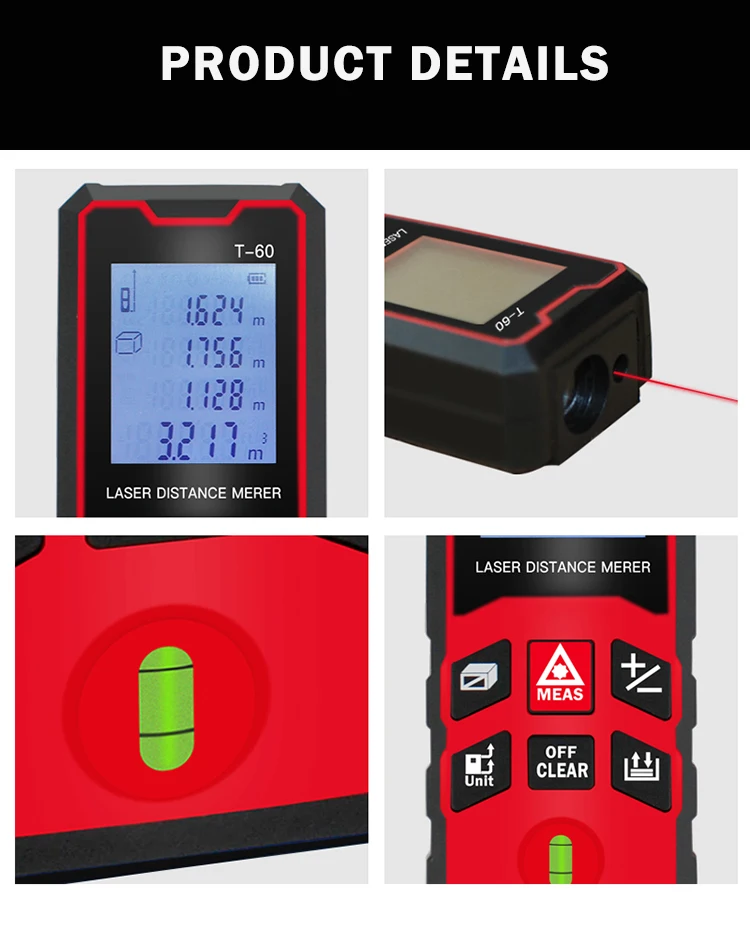 High Sensitivity Function Lens Laser Distance Meter 40m 60m 80m 100m