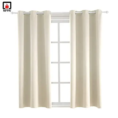 BEGOODTEX Flame Resistant Curtains Light Beige, Panel