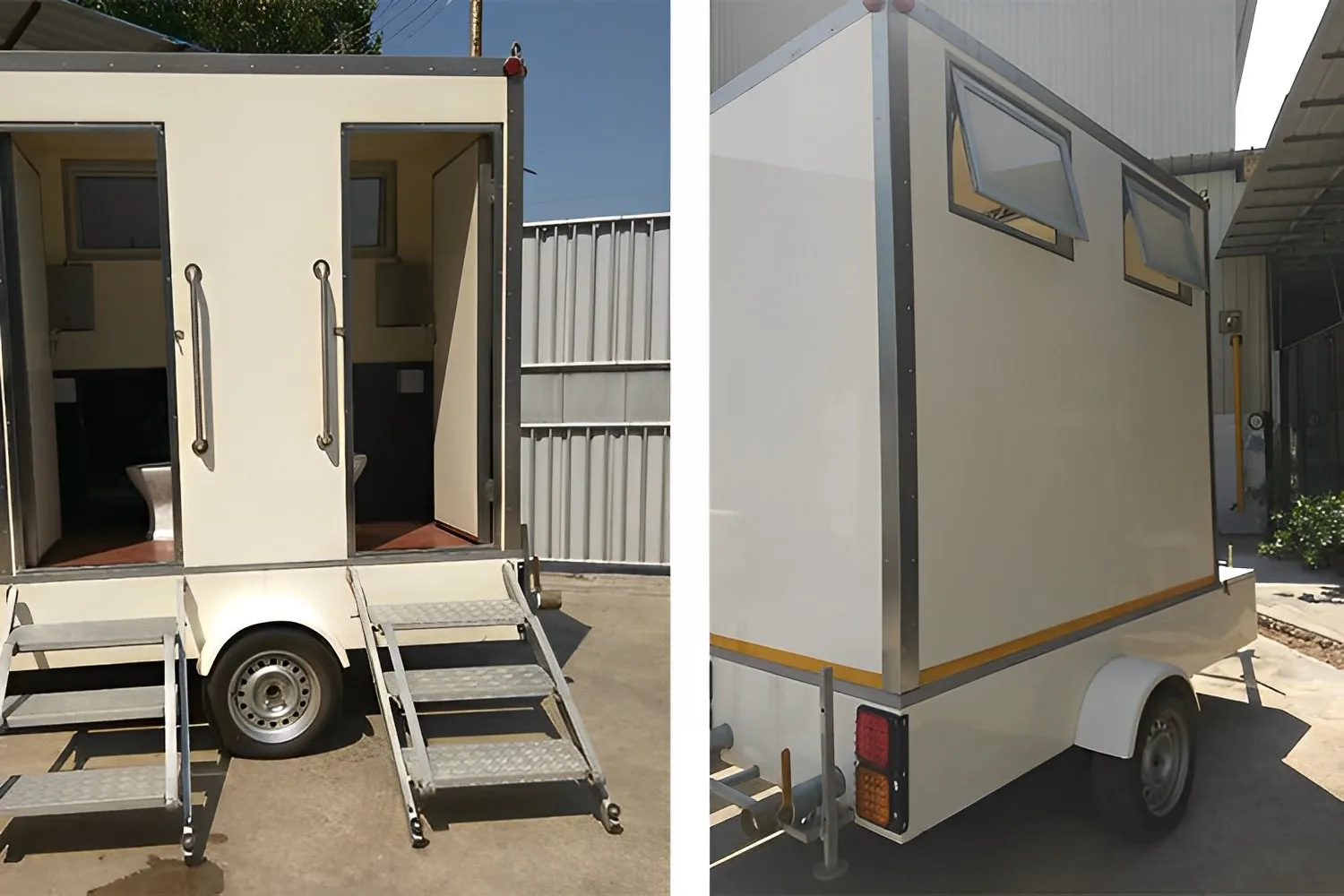 Hot Modern Outdoor Movable Mobile Toilets In Kenya Outdoor 2 Stall