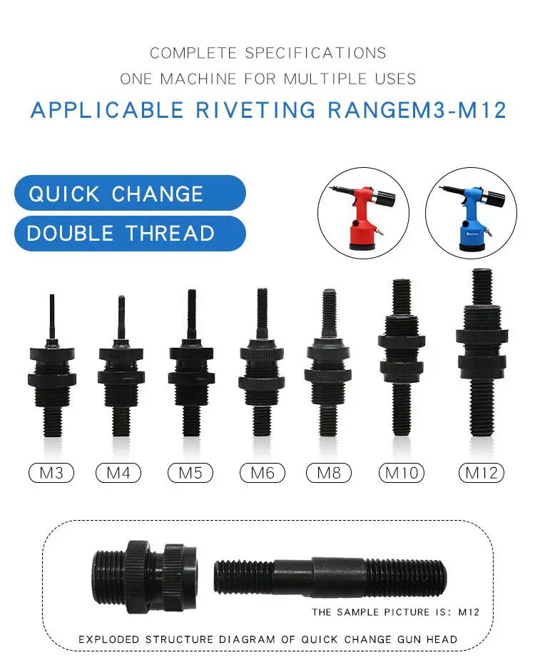 Riveting Machine Blind M12 Air Hydraulic For Nuts Hand Pneumatic ...