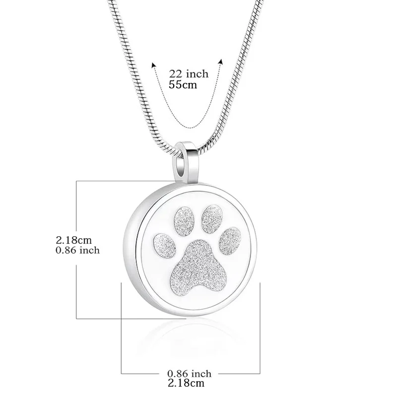 Pet Cremation Jewelry Paw Print Urn Necklace for Ashes for Women Men ...
