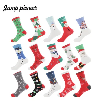 High quality knit Socks Women multi designed Cartoon Gift Christmas Stockings 100% Cotton Socks