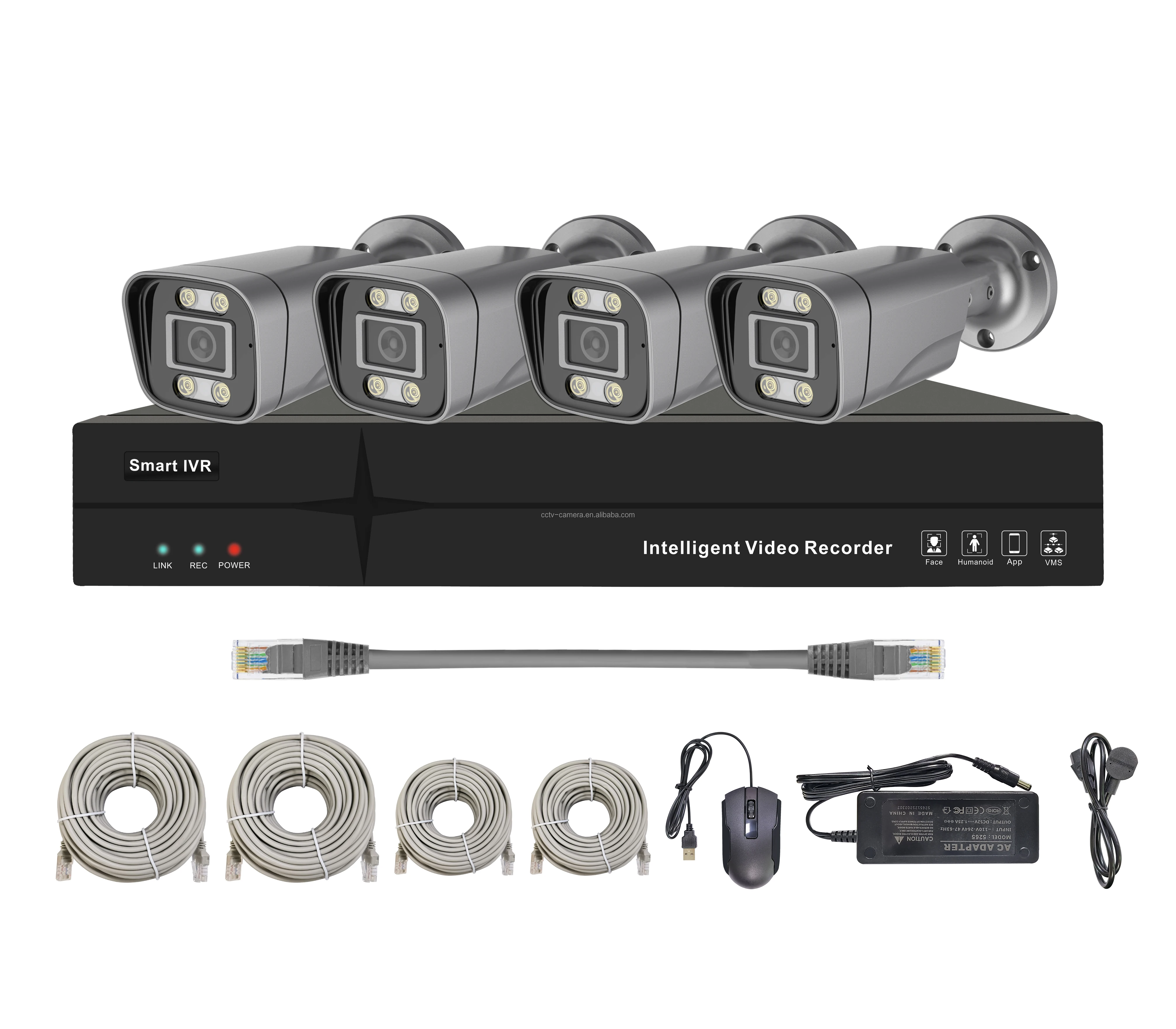 防犯カメラ 屋内屋外 家庭用 243万画素 IP 1〜4台セット レコーダーHDD