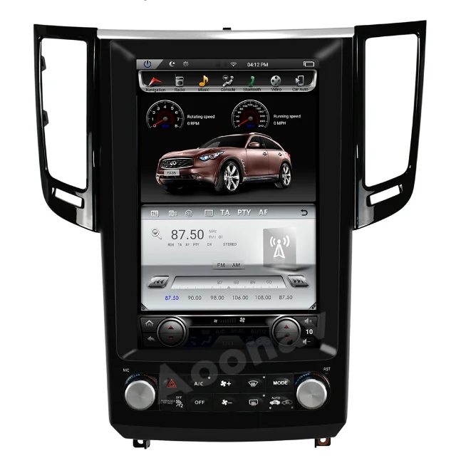 AOONAV Tesla Screen Android  PX6 for Infiniti G37 G35 G25 G37S  Multimedia Stereo Player Car Autoradio GPS Navi Head Unit