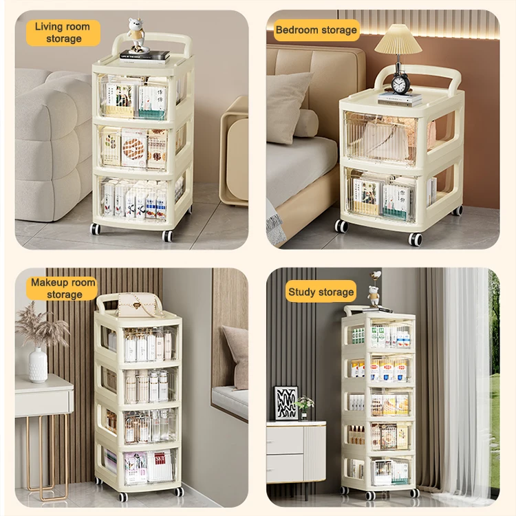 Small Multi-Layer Drawer Style Cart Snack Toy Small Storage Rack Movable Plastic Storage