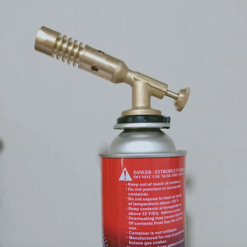 Portable Gas Torch Flame Gun Blowtorch Copper Flame Butane Gas-Burner Lighter Heating Welding for Outdoor Camping BBQ Spray Gun