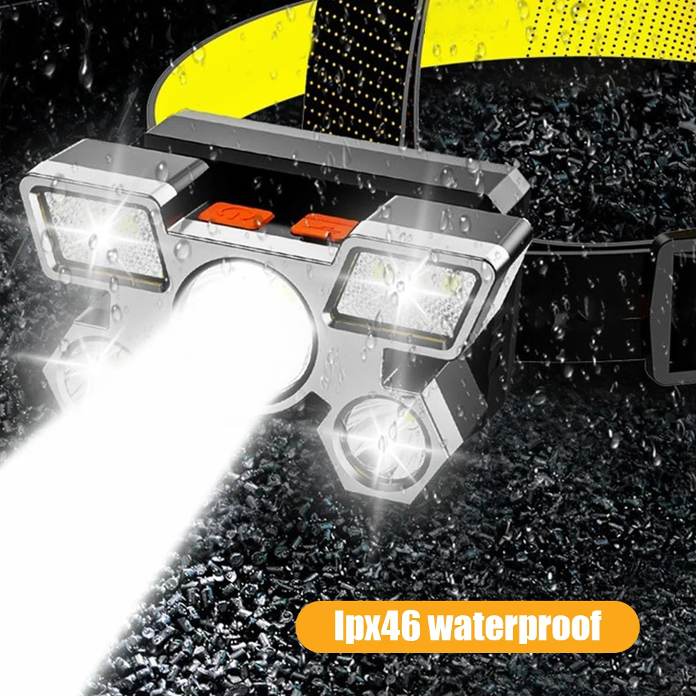 New Arrival Portable LED Mining Headlamp Waterproof Rechargeable 90 Degree Pivotable Night Running Flashlight