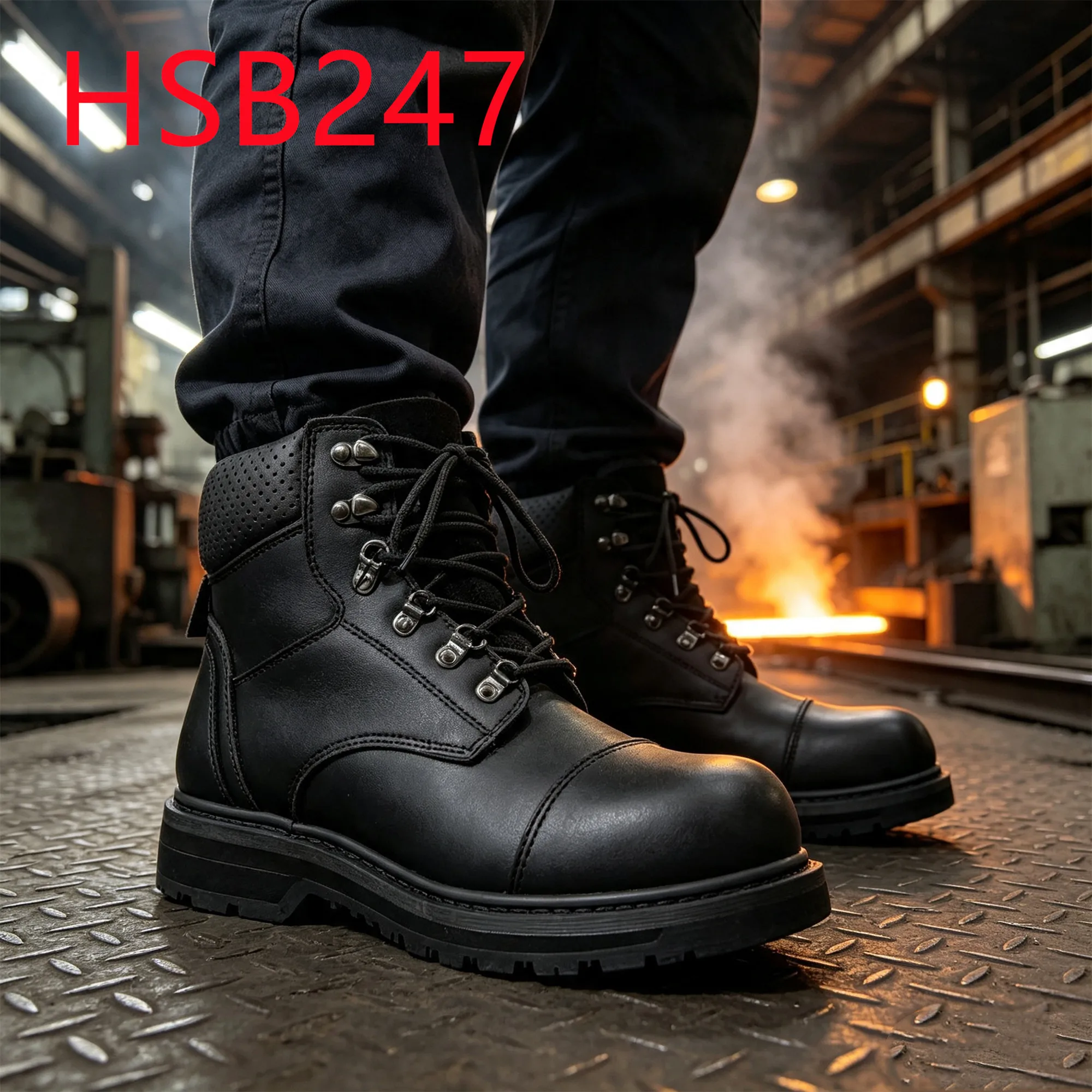 HY,Logistics Handler Anti-hit&puncture Hua Singh Safety Shoes Moisture-proof EVA+Goodyear Rubber Sole Labor Boots HSB247