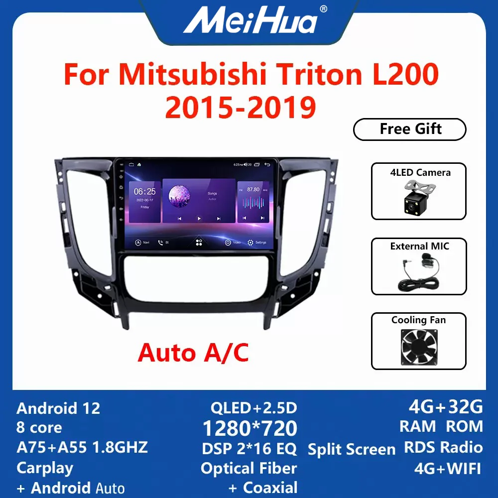 MeiHua 9" Universal Portable Android Multimedia Player for Mitsubishi L200 Triton Pajero DVD Radio Stereo GPS Navigation DSP DVD