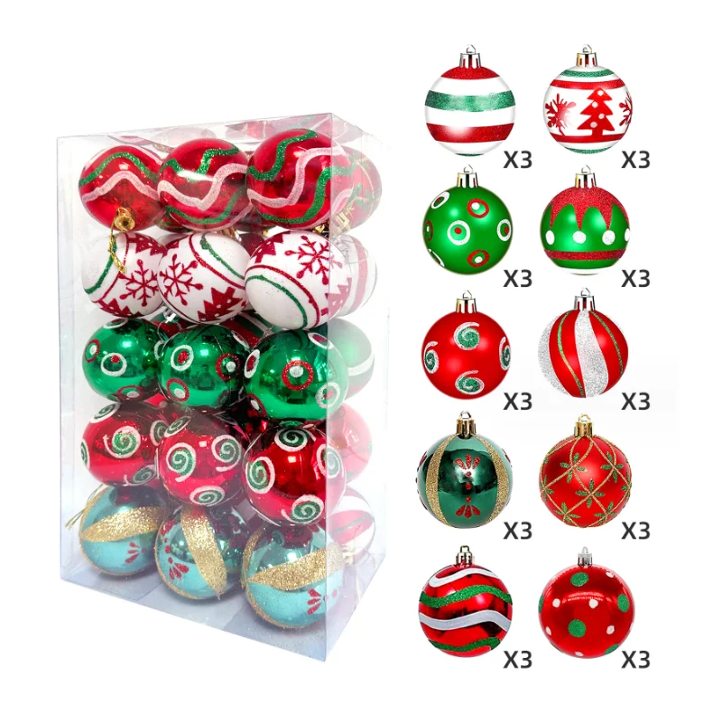 Christmas Decoration Supplies 6cm Special-Shaped Electroplated Plastic Ball Painted Christmas Ball Set Ball Pendant
