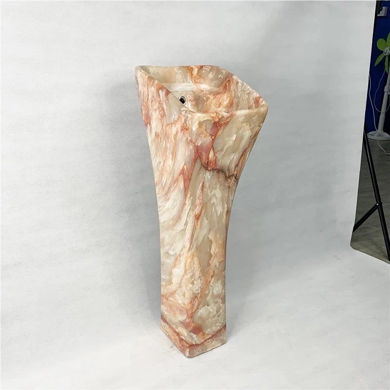 Marble Customized Colored Bathroom Ceramic Lavabo Wash Hand Basin Pedestal Sinks