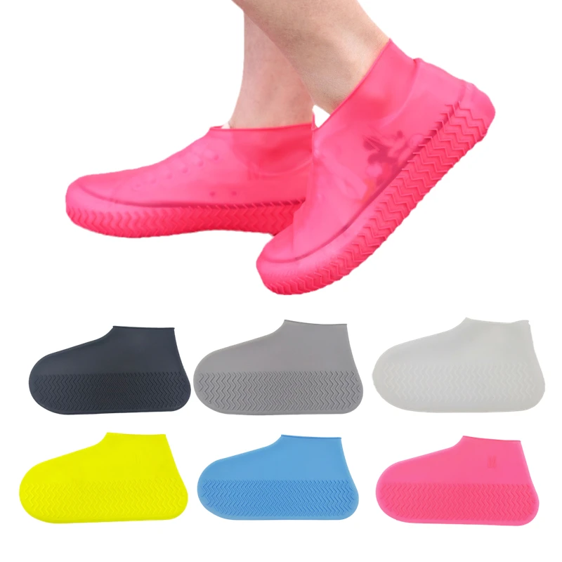 4 Paires Couvre-Chaussures Silicone, Couvre-Chaussures Silicone  Imperméable, Antidérapant Réutilisable Étanche Silicone Couvre-Chaussures  Pluie pour