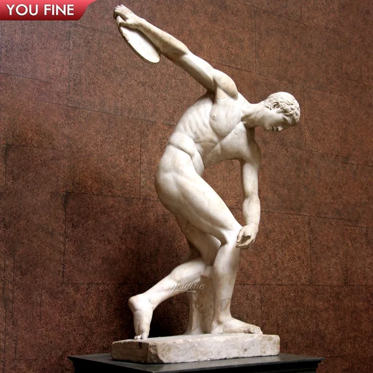 Hand Carved Famous Marble Discobolus Sculpture