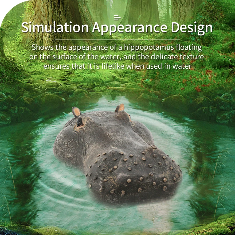 Flytec V305 Radio Control Simulation Hippo Head RC Boat Motion Floating Bath Tub Toys