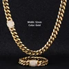 12mm Gold Iced Out Clasp Cuban Chain