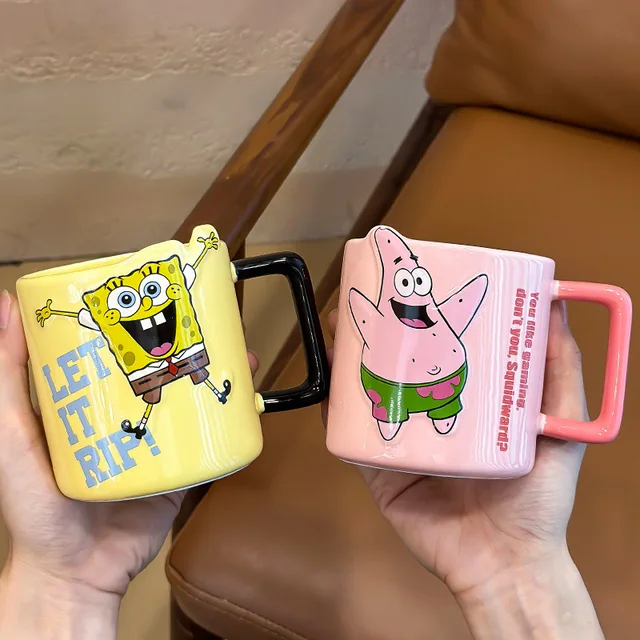 Cartoon SpongeBob SquarePants Pattern Large Capacity Ceramic Mug