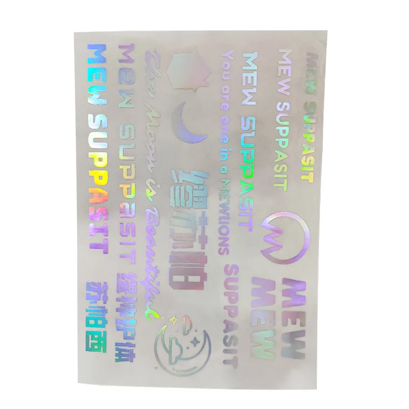 Factory Custom Transparent Bronzing Laser Selfadhesive Printing Transparent Sticker Trademark