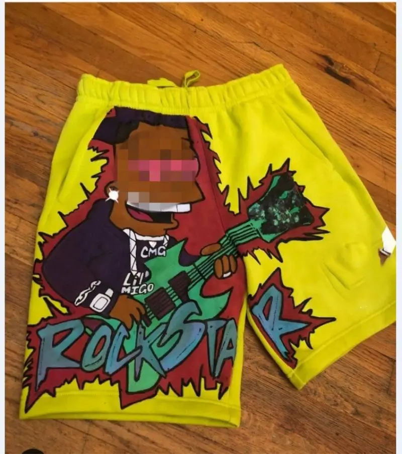 Hot Selling Short Pants Plus Size High Waist Drawstring Men's Shorts Cotton Cartoon Print Jogger Men Sweat Short gallery 5