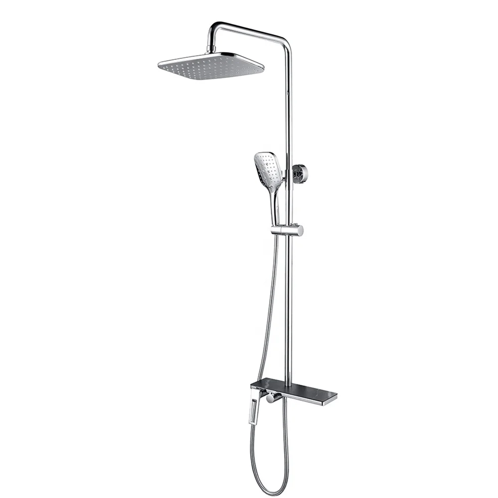 Hot Cold Water Classical Rainfall Exposed Shower Set Brass Rainfall