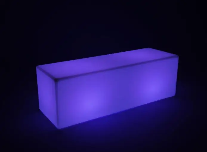 Bar Rectangle Stool Color Changing Ktv Led Light Illuminated Event RGB Long Bench