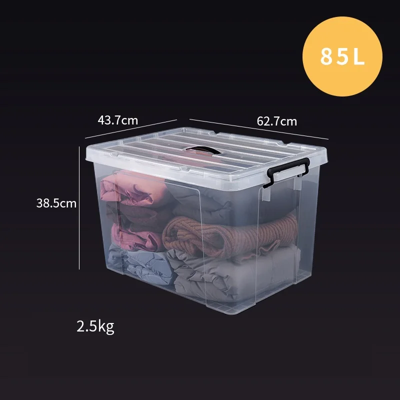 Wholesale 70 Quart/66 Liter Ultra Box Clear With White Lid and Black  Latches Tote Organizing Container Plastic Storage Bins