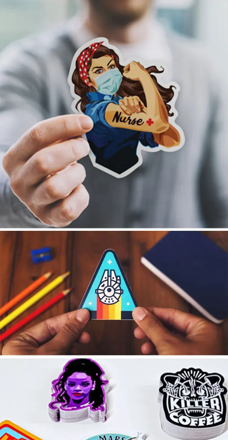 Customized Die Cut Logo Stickers Vinyl Pvc Uv Resist Printing Label