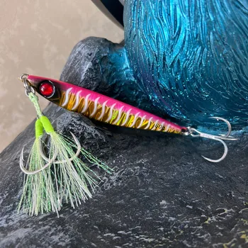 CHEERY Sea Fishing Stainless Steel Iron Plate Bait Lure Night-Luminous Slow-Rolling Double Hooks Reinforced Three-Prong Hook – Hooks – view 5