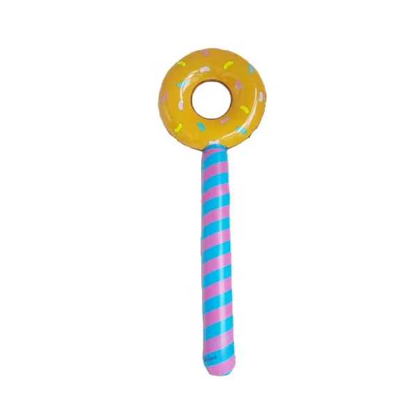 kids colorful printed lollipop inflatable donut stick for decoration