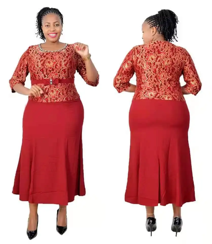 Geenlinm Custom Stock Mother Plus Size Africa Women Dress Printed Design Evening Dress