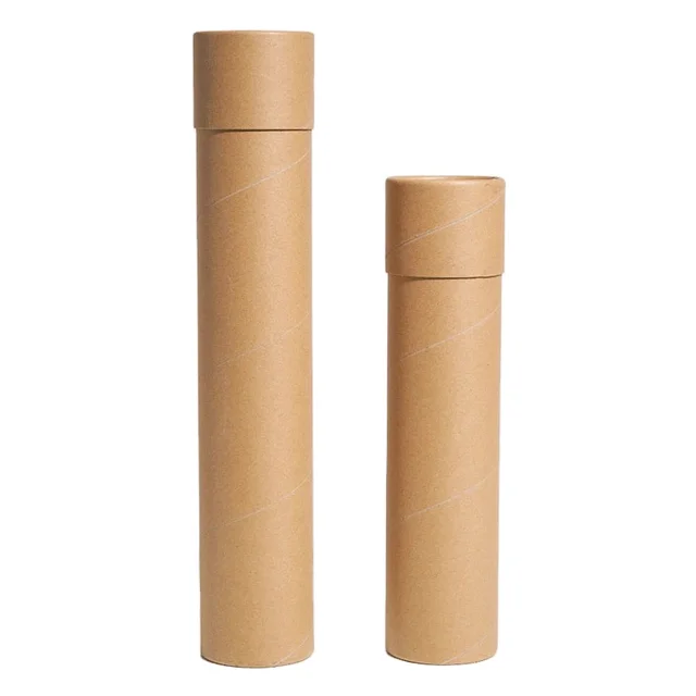 Custom Logo Printed Recyclable Gift Round Packaging Cylinder Box Kraft Paper Tube For Cosmetic Tea Candles
