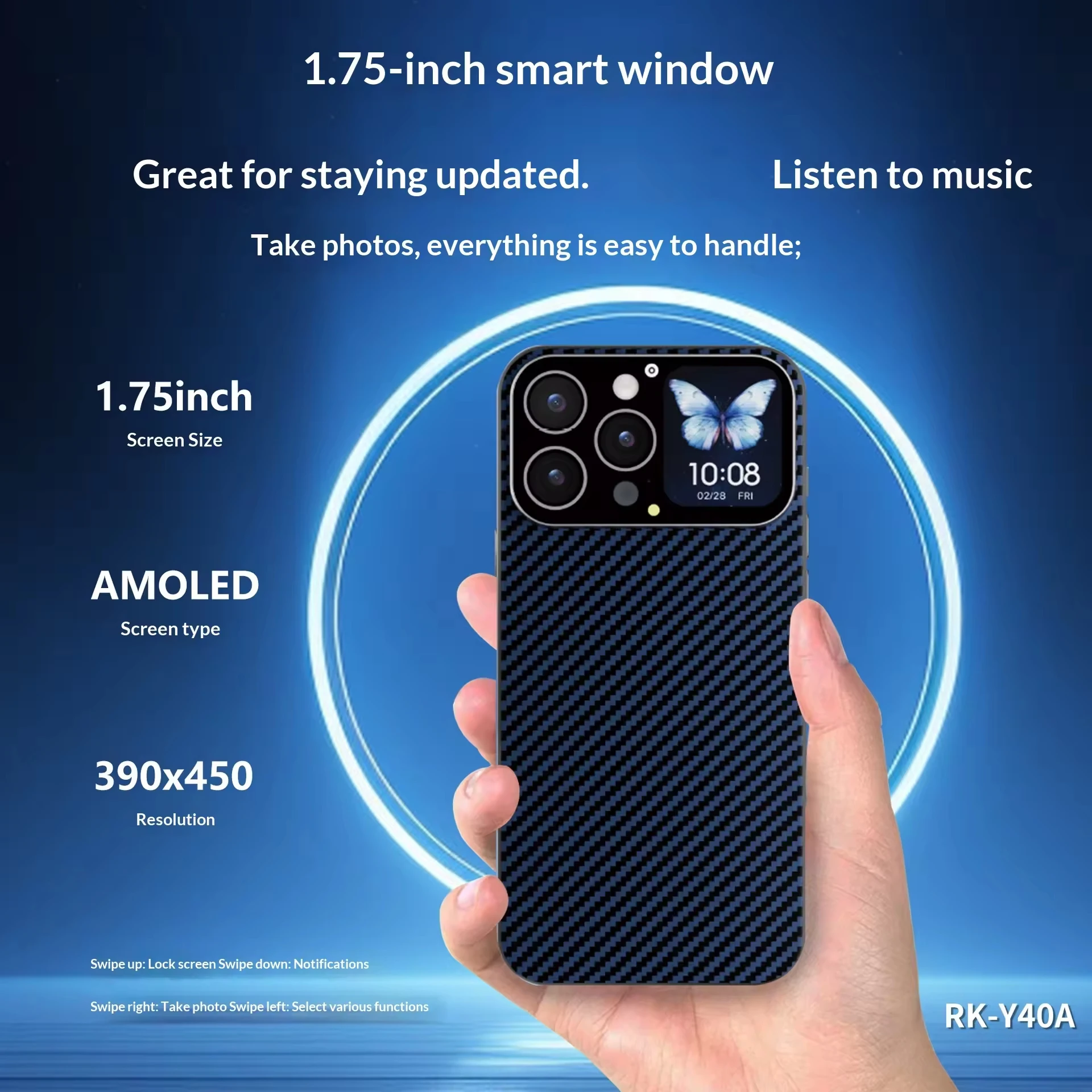 Multifunctional Smart LED Screen Display Phone Case Magnetic Carbon Fiber Animal 360 Protection Compatible for iPhone 14 to17