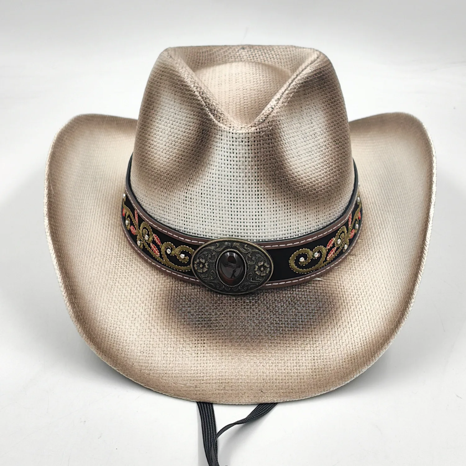 2539 Shiny Rhinestone Women\'s Cowgirl Hat Western Cowboy Retro Panama Rhinestone Cowgirl Women main image 3