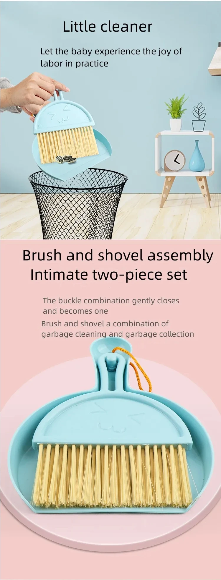 Children's Home Simulation Cleaning Set Wooden Early Education Broom