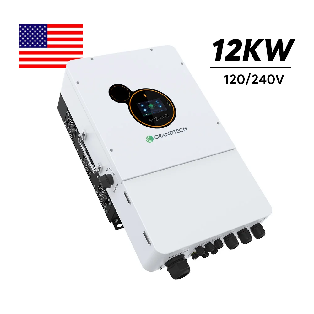 SRNE 10KW 8KW 12KW 4KW 120V 240V SPLIT Hybrid Solar Inverter 48V 200A MPPT Charger Pure Sine Wave Home Inverter LCD Display