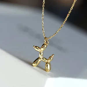 New style personality hip hop stainless steel chain necklace jewelry unisex balloon dog pendant with necklace wholesale