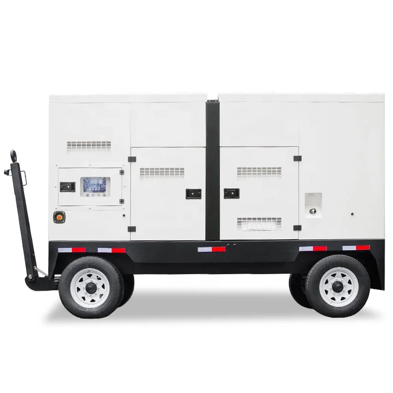 New mobile type powered by Shang chai engine SC7H250D2 prime  power 150kw diesel generator set