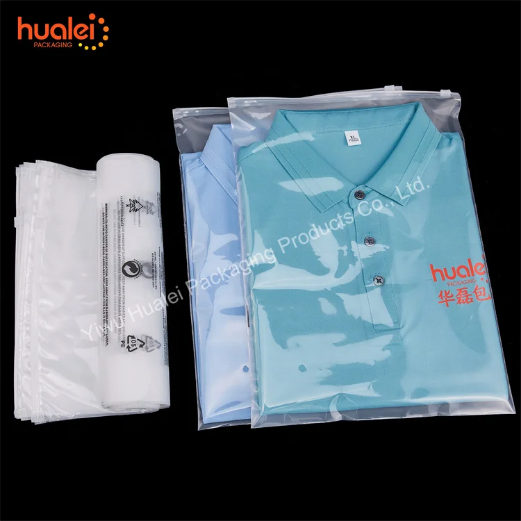 Wholesale Custom Logo Clear Plastic Bag Clothes Zip Lock Bag Garment