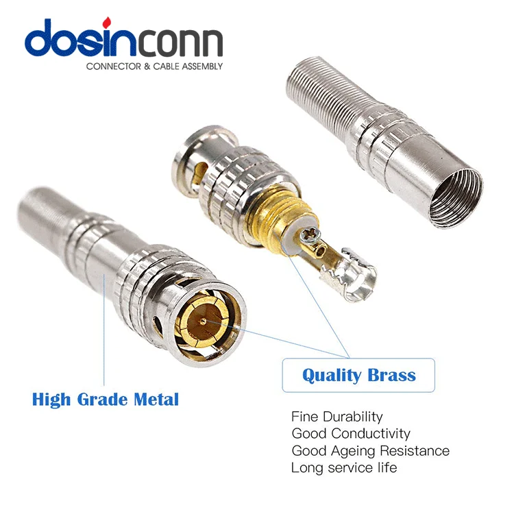 Long Male BNC RG59U 75 Ohm Coaxial Cable for Security CCTV DVR Standard Video 