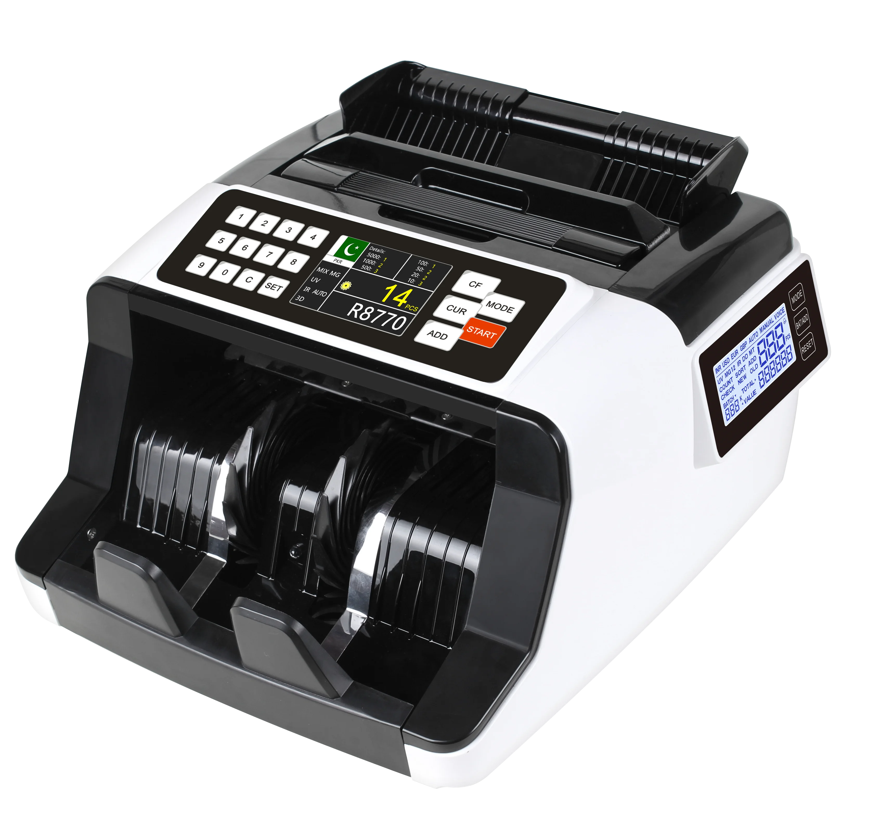 Счетчик банкнот счетчик обналичивания счетчика финансового оборудования с двойным/двумя/двойным ЖК-дисплеем