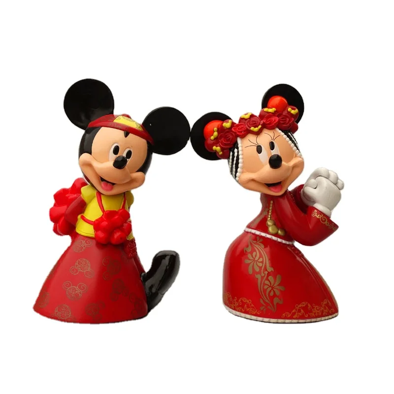 2pcs/set 5.5inch retro wedding dress minnie Mickey action figures animal Action Figure christmas gift for kids