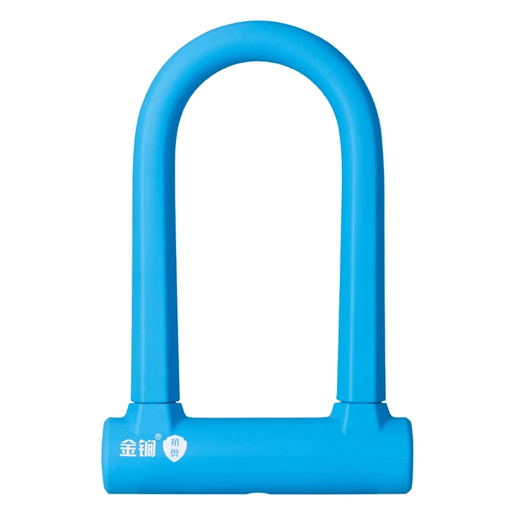 BSCI Factory Popular Silicon Coated  D Lock  Anti Theft Bike U Lock Motorcycle Lock for Bike Motorbike Ebike