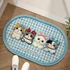 Sally hemp rubber sole - checkered cat oval blue