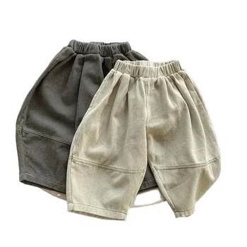 Children Casual Pants Kids Baby Boy Trousers pure Trousers  Solid beige gray Pants lbc