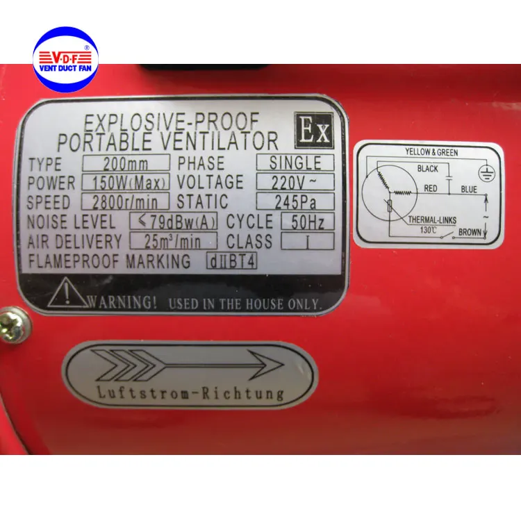 Electric Atex Portable Blower, Axial, Copper, Aluminum, 520W - detail 12